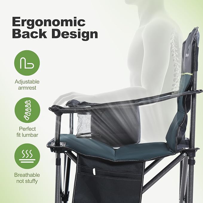 LET'S CAMP Oversized Folding Camping Chair Portable Outdoor Heavy Duty Padded - Image 8