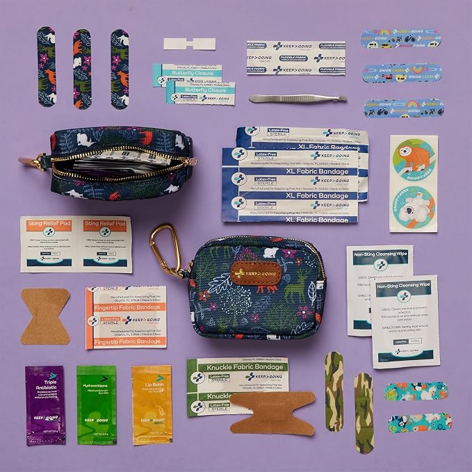 KeepGoing Small Travel First Aid Kit Kids – 60 Pc. Mini First Aid Kit - Image 2
