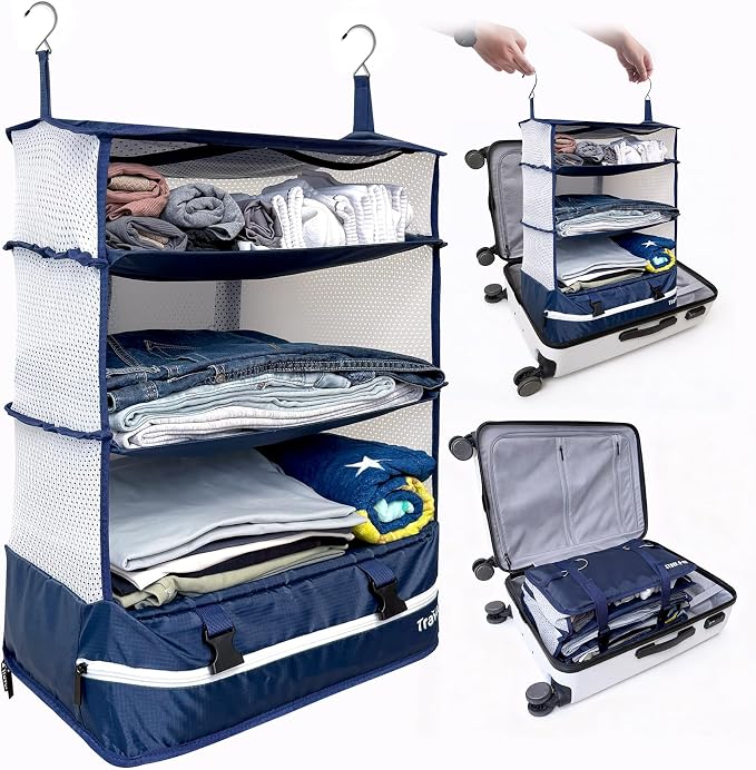 Grand Fusion Stow-N-Go Travel Luggage Organizer – Portable Hanging Travel by GrandFusion