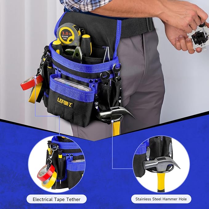 Tool Belt, Magnetic Tool Pouch, 14-Pockets Tool Belts - Image 4