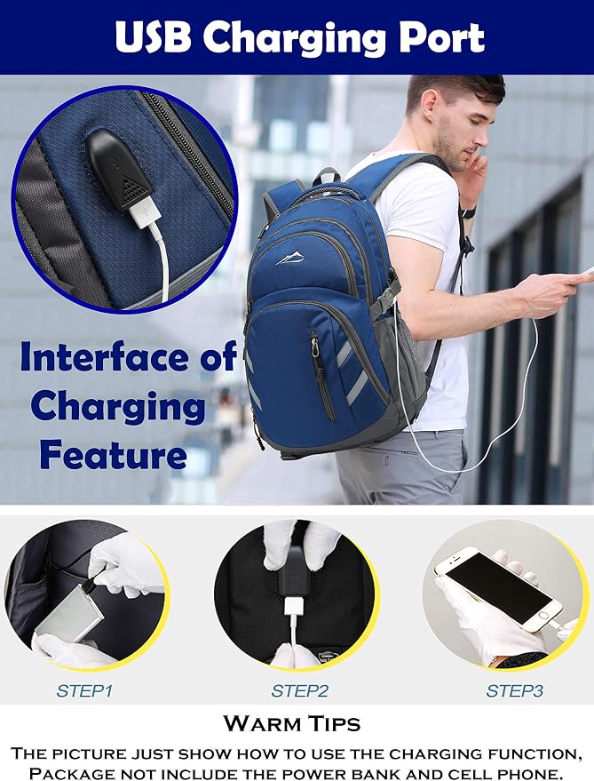 ProEtrade Backpack Bookbag for College Laptop Travel, Fit Laptop Up to 15.6 inch - Image 4