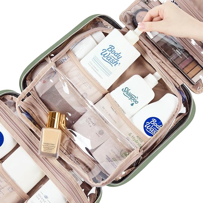 NISHEL Large Double Layer Travel Makeup Bag Women, Cosmetic Case, Organizer - Image 5