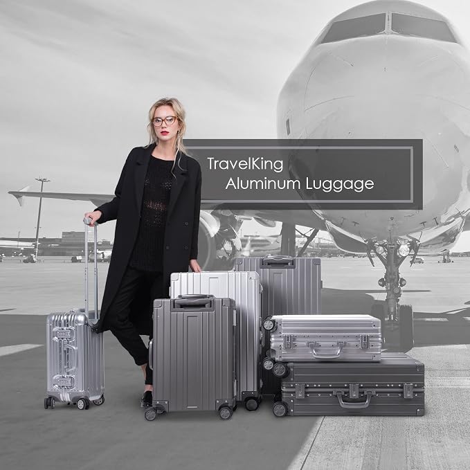 TRAVELKING All Aluminum Luggage Zipperless Hard Shell Luggage Case - Image 7