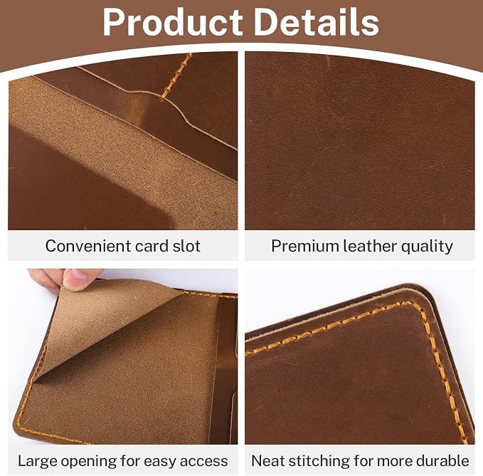 Genuine Leather Passport Holder, Wallet Cover Case - Image 2