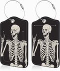 2 Pcs Rock and Roll Skull Luggage Tags by Unknown