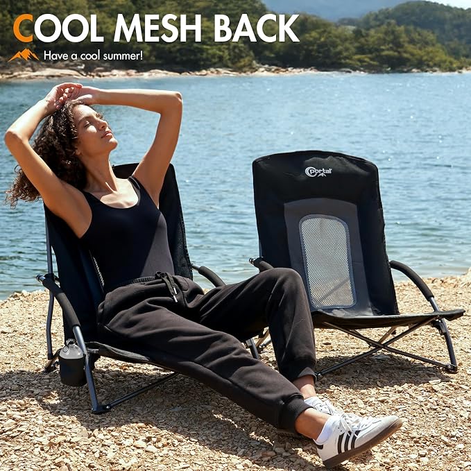 PORTAL Beach Chairs for Adults Camping Low Lightweight Portable Chair - Image 4