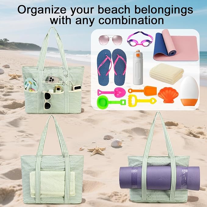 LEDAOU Beach Bags for Women, Beach Bags Waterproof Sandproof, Packable Beach - Image 4