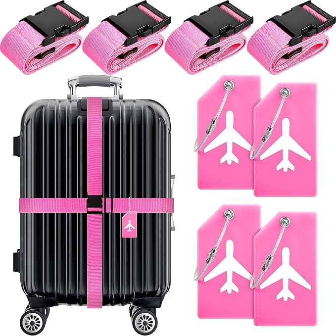 Weewooday 8 Pcs Luggage Straps Suitcase Tags Set by Weewooday