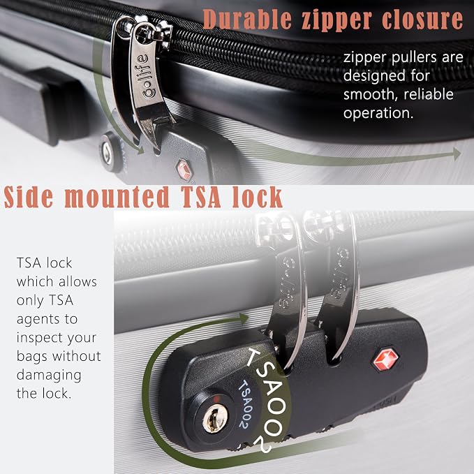 Coolife Luggage Suitcase PC+ABS - Image 5