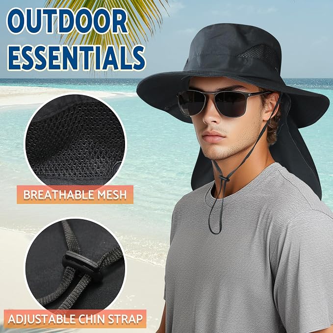 NPJY Sun Fishing Hats with Neck Flap - Image 5