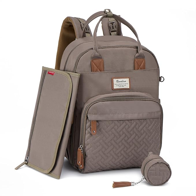 RUVALINO Diaper Bag Backpack, Large Capacity, Waterproof by RUVALINO