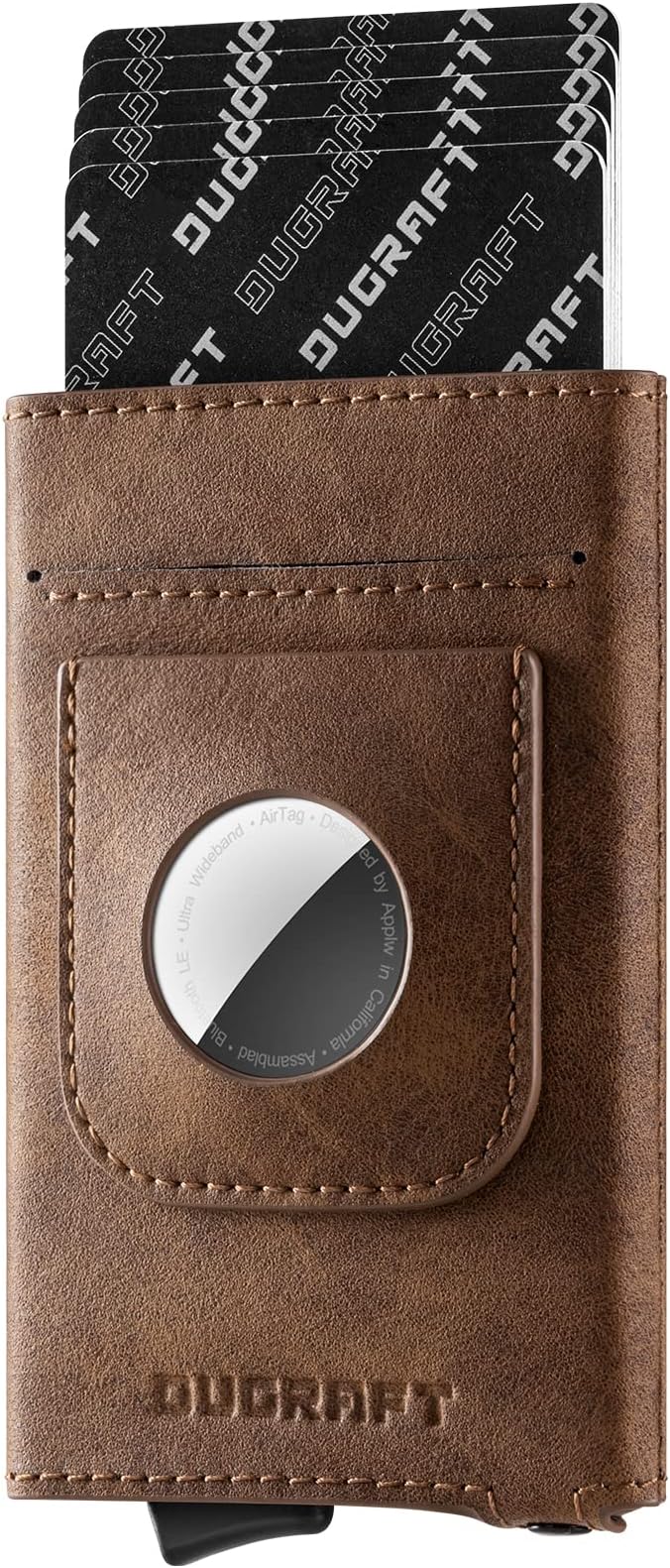 DUGRAFT Pop Up Wallet with AirTag Holder, RFID Blocking Air Tag Wallet with by DUGRAFT