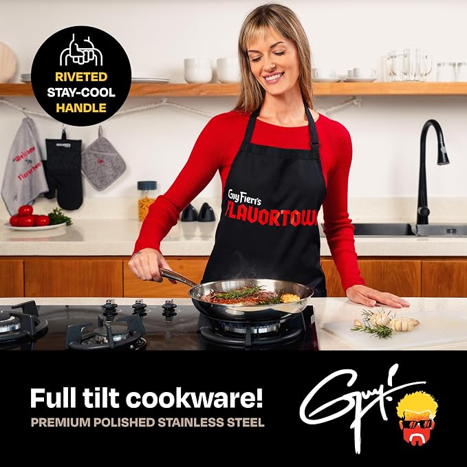 Guy Fieri's Flavortown 10.3" Stainless Steel Frying Pan - Image 5