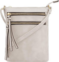 DELUXITY | Crossbody Purse Bag | Functional Multi Pocket Double Zipper Purse | by Deluxity