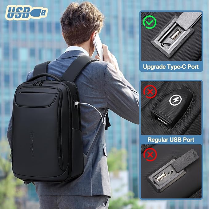 FENRUIEN Expandable Travel Backpack 15.6 Inch, Water Resistant Backpack - Image 6