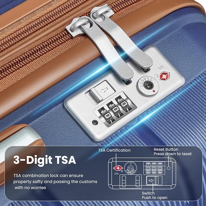 4-Piece Luggage Set with Double Spinner Wheels, Expandable Hardside Suitcases - Image 3