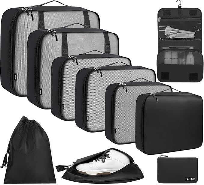 BAGAIL 6 Set/8 Set/10 Set Packing Cubes Various Sizes Packing Organizer by BAGAIL