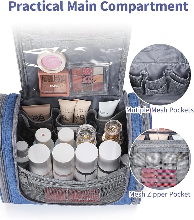 Narwey Hanging Toiletry Bag for Women Travel Makeup Bag Organizer Toiletries - Image 3