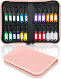 Uniclife Zippered Key Case Organizer Waterproof and Fireproof Pink Key Binder by UnicLife