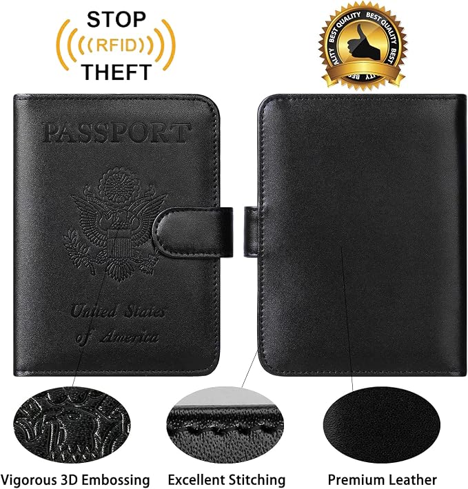 Passport Holder Cover Wallet RFID Blocking Leather Card Case Travel Accessories - Image 2
