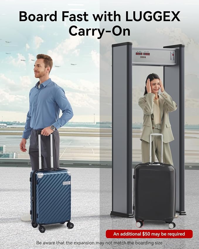 LUGGEX Luggage with Spinner Wheels, Polycarbonate Expandable Hard Shell Suitcase - Image 2