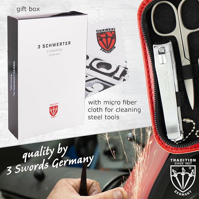 3 Swords Germany – brand quality 8 piece manicure pedicure grooming kit set - Image 6