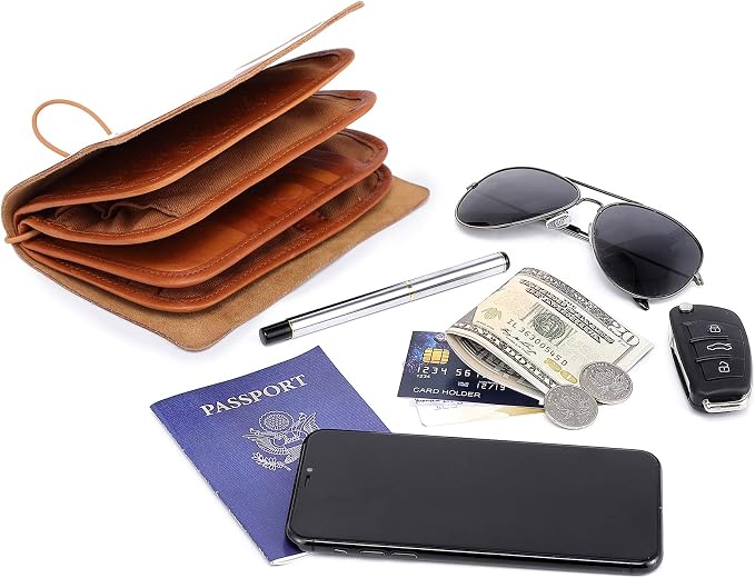 Genuine Leather Nomad Organizer Travel Wallet | Women's Wallet Clutch Passport - Image 9