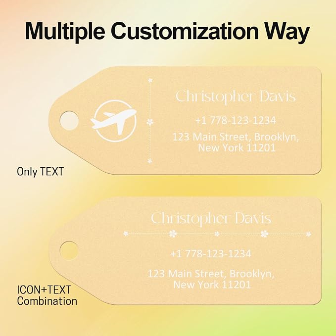 4 PCS Personalized Metal Luggage Tag – Personalized Engraved Suitcase Tag - Image 5