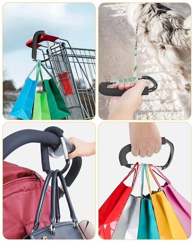 Stroller Hooks, 6.3" Large Stroller Clip, 2 Pack Stroller Hooks - Image 5