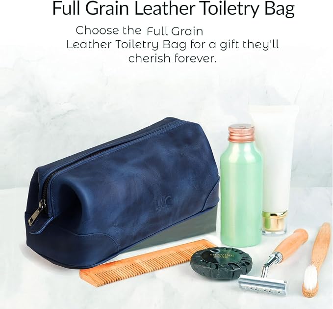 HLC Leather Toiletry Bag for Men - Image 6