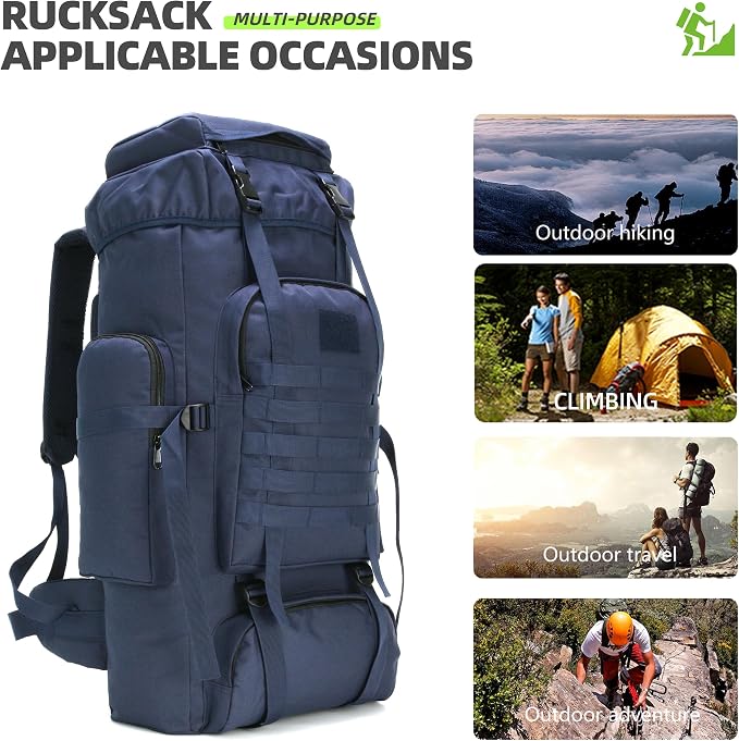 King'sGuard 70L Camping Hiking Backpack Tactical Backpack Military Molle - Image 6