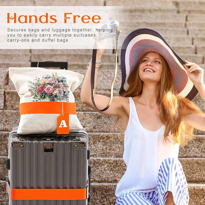 Weewooday 8 Pcs Luggage Straps Suitcase Tags Set - Image 4