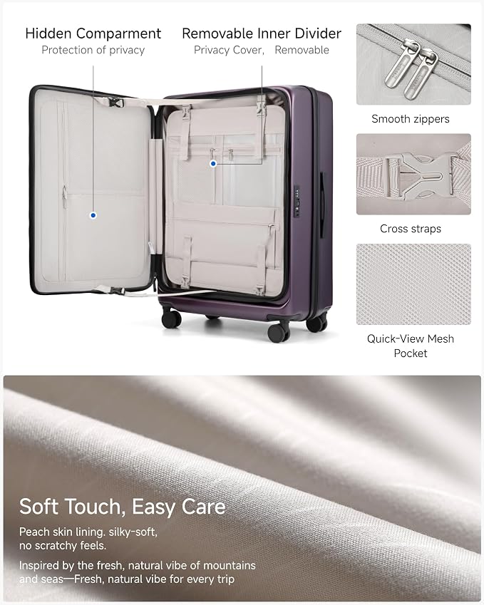 LUGGEX Checked Suitcase with Spinner Wheels, FLO5 Expandable Polycarbonate Hard - Image 8