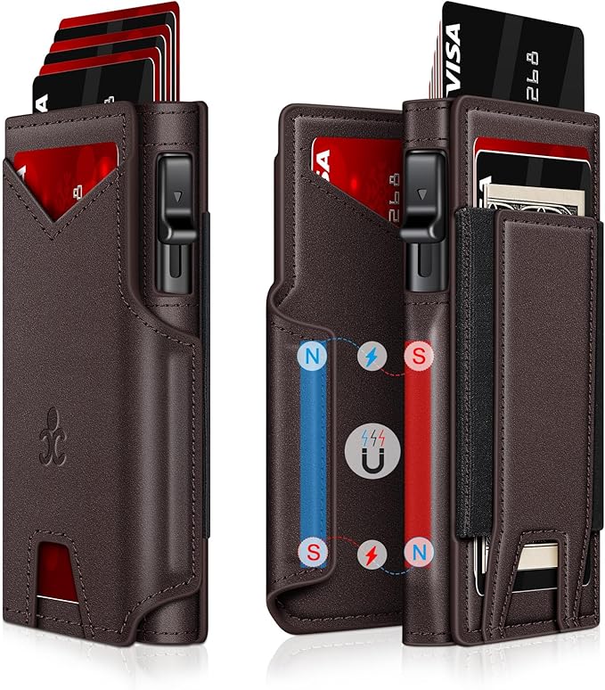 Wallet for Men Wallet with Slim Pop Up Card Holder 9-13 Cards, Bifold by SEMORID