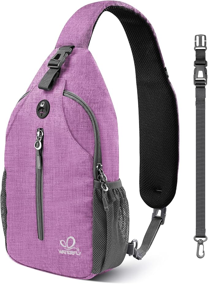 WATERFLY Crossbody Sling Backpack Sling Bag Travel Hiking Chest Bag Daypack by Waterfly