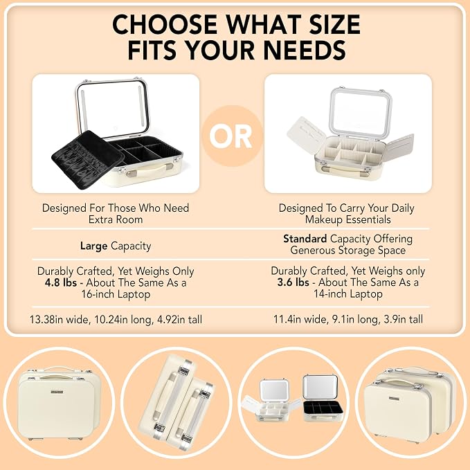 Lighted Makeup Case with Mirror - Image 2