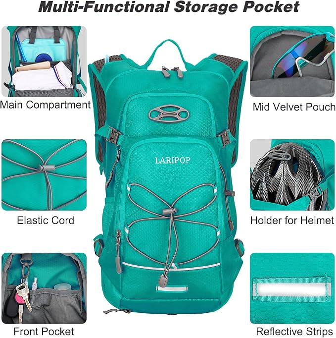 LARIPOP Hydration Backpack, 18L Hiking Backpack - Image 4