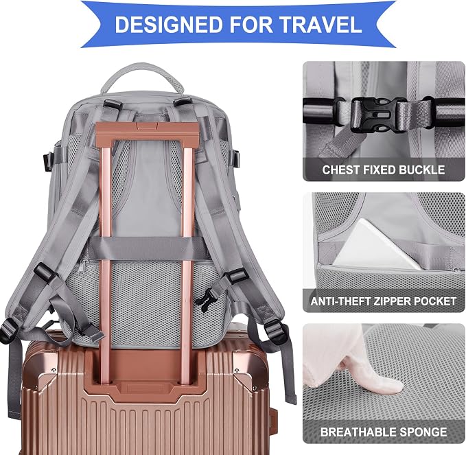 coowoz Travel Backpack For Women Men, Carry On Backpack, Hiking Backpack - Image 7