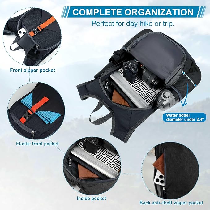FIORETTO 15L Hiking Backpack for Women Men Mini Packable Backpack Lightweight - Image 4
