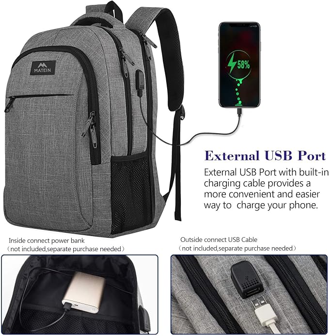 MATEIN Extra Large 18.4 Inch Laptop Backpack, Travel Computer Backpack - Image 3