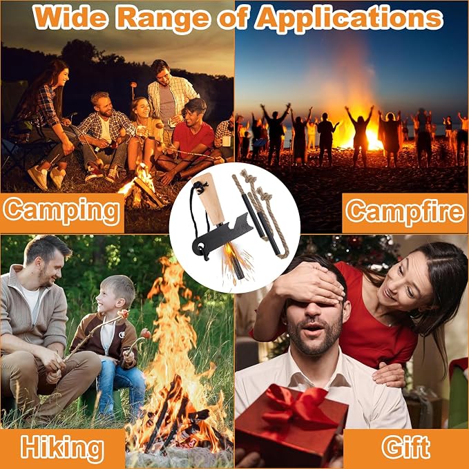 Fire Starter Survival Tool, Fire Starter Kit Includes Magnesium Rod, Steel - Image 6