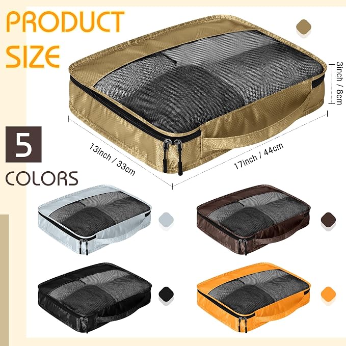 5 Pcs Packing Cubes for Suitcase Large Travel Cubes Carry on Luggage Organizer - Image 2