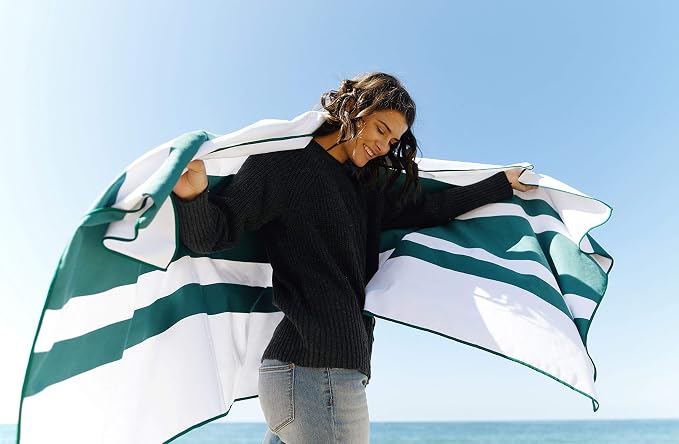 Laguna Beach Textile Co. Recycled Microfiber Quick Dry Beach Towel - Image 2