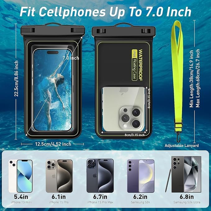 Marine IP68 Waterproof Phone Pouch, Floating Waterproof Phone Case - Image 4