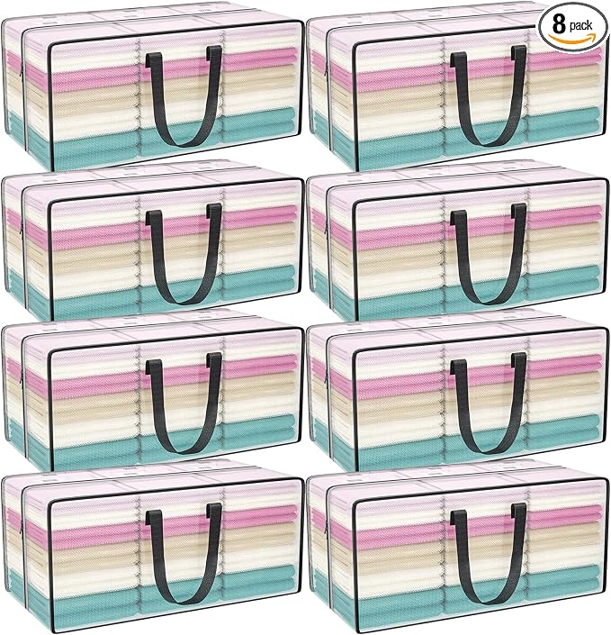 Clear Storage Bags with Zipper, 2 Pack Large Moving Bags Heavy Duty Extra Large by ACNUSIK