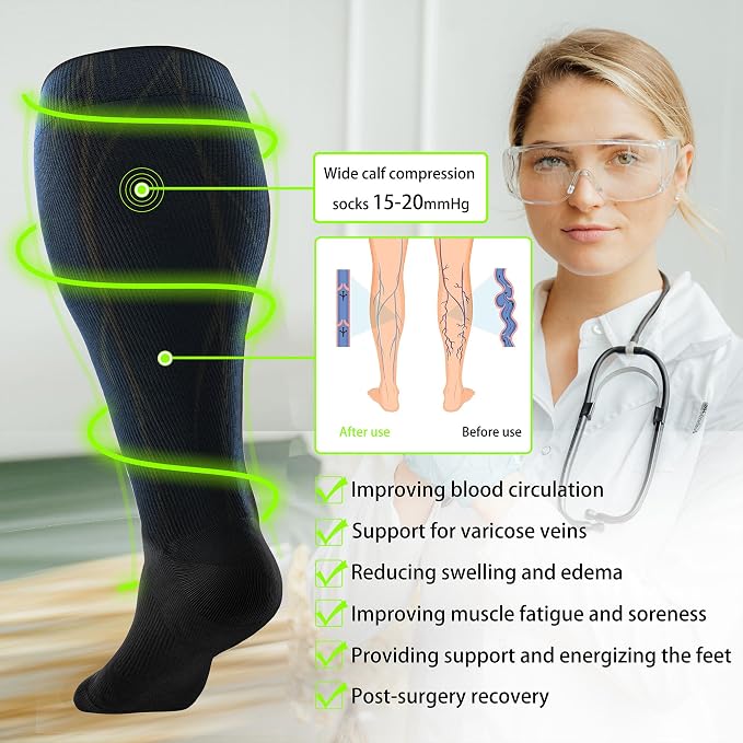 LEVSOX Wide Calf Compression Socks - Image 6