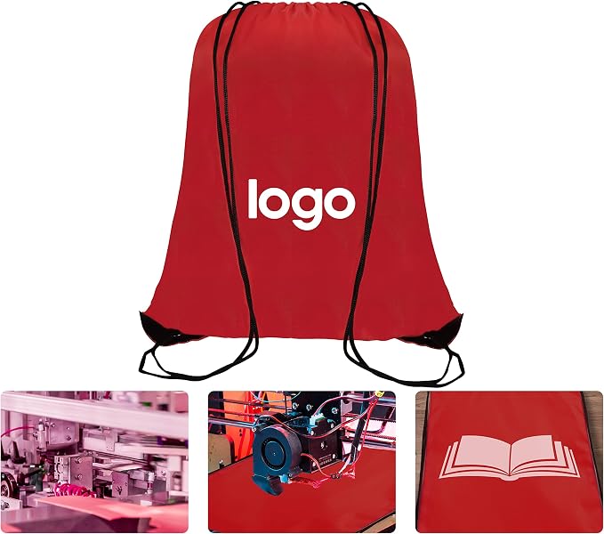 60 Pieces Red Drawstring Backpack Bags Sports Sackpack Bulk Cinch Gym Bag - Image 4