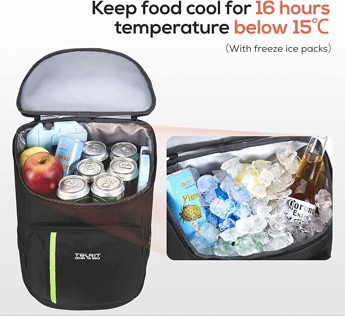 TOURIT Cooler Backpack 30 Cans Lightweight Insulated Backpack Cooler Leak-Proof - Image 3