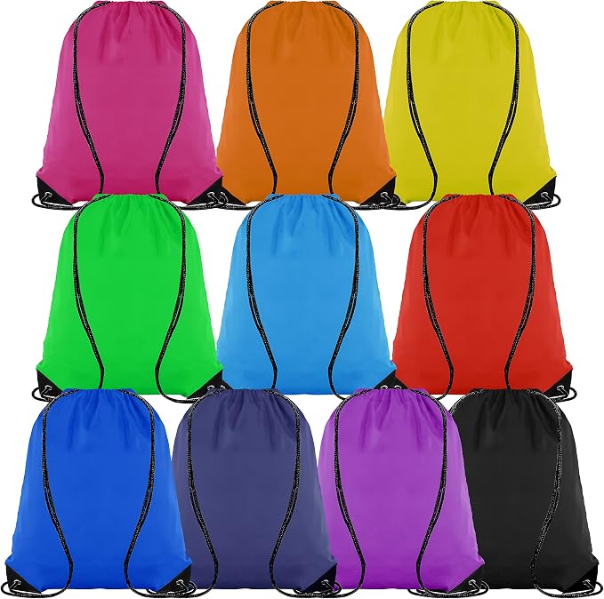 10 Colors Drawstring Backpack Bags Sack Pack Cinch Tote Sport Storage Polyester by Topspeeder