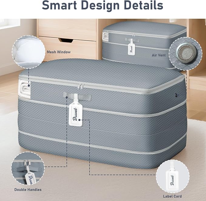 DIMJ Comforter Storage Bag - 100L Large Capacity Blanket Storage Compression - Image 3